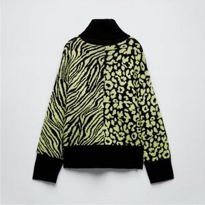 NWOT Zara PRINTED KNIT SWEATER